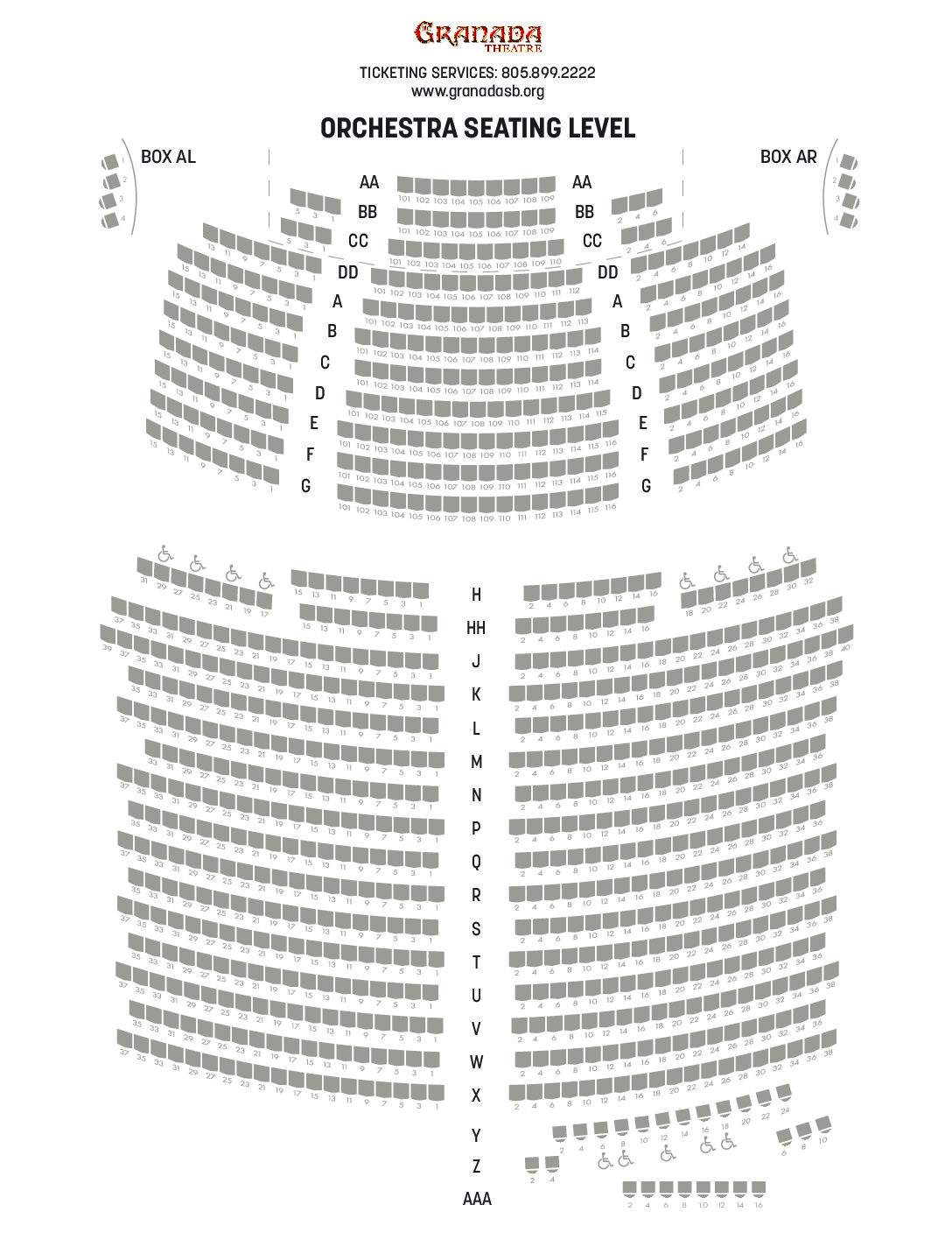 Granada Seating Chart